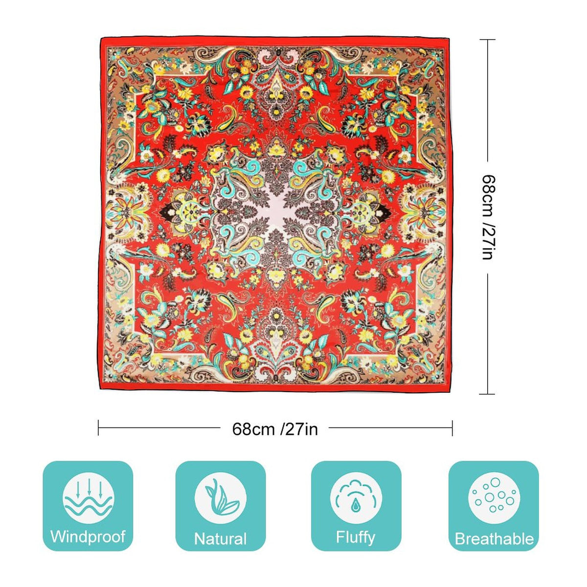 Paisley in Red Women's Scarf, a fabulous explosion of multicolored fun pattern!