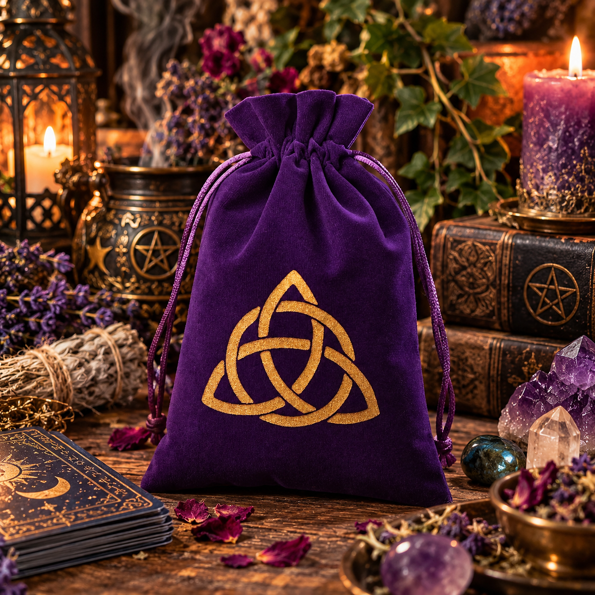 🔮 Velvet Witchcraft Tarot & Dice Storage Bag