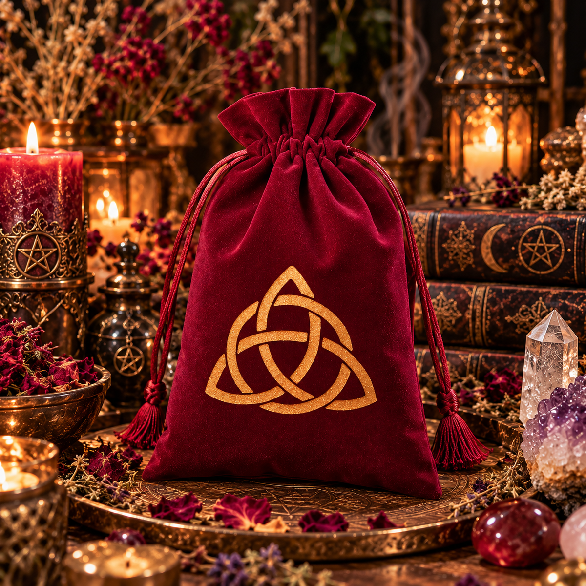 🔮 Velvet Witchcraft Tarot & Dice Storage Bag