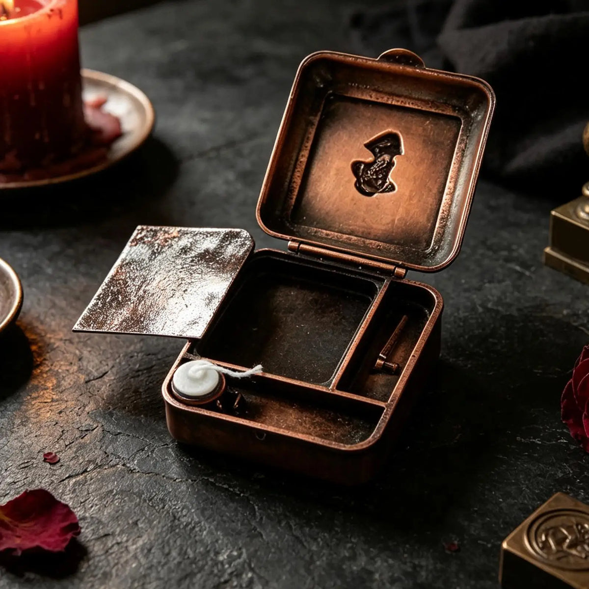 🕯️ Vintage Mechanical Pocket Candle Box