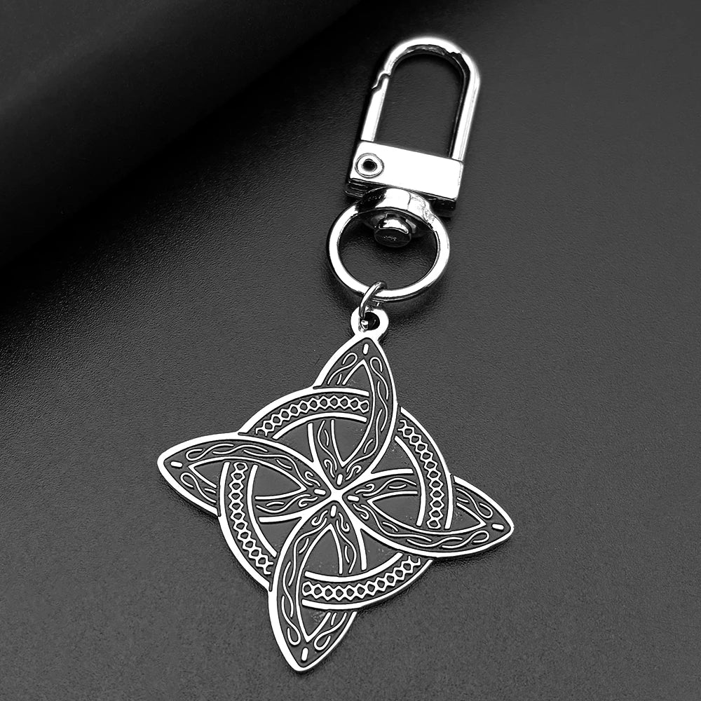 Witch Knot Keyring – Stainless Steel Slavic Protection Amulet Keychain