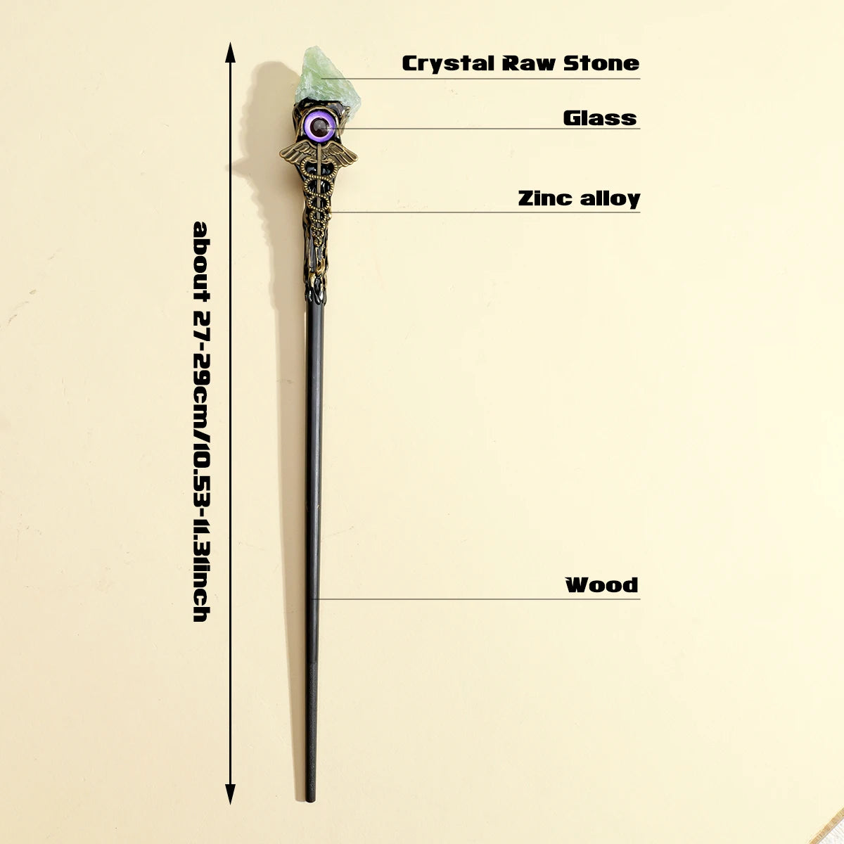 Natural Crystal Evil Eye Witch Wand
