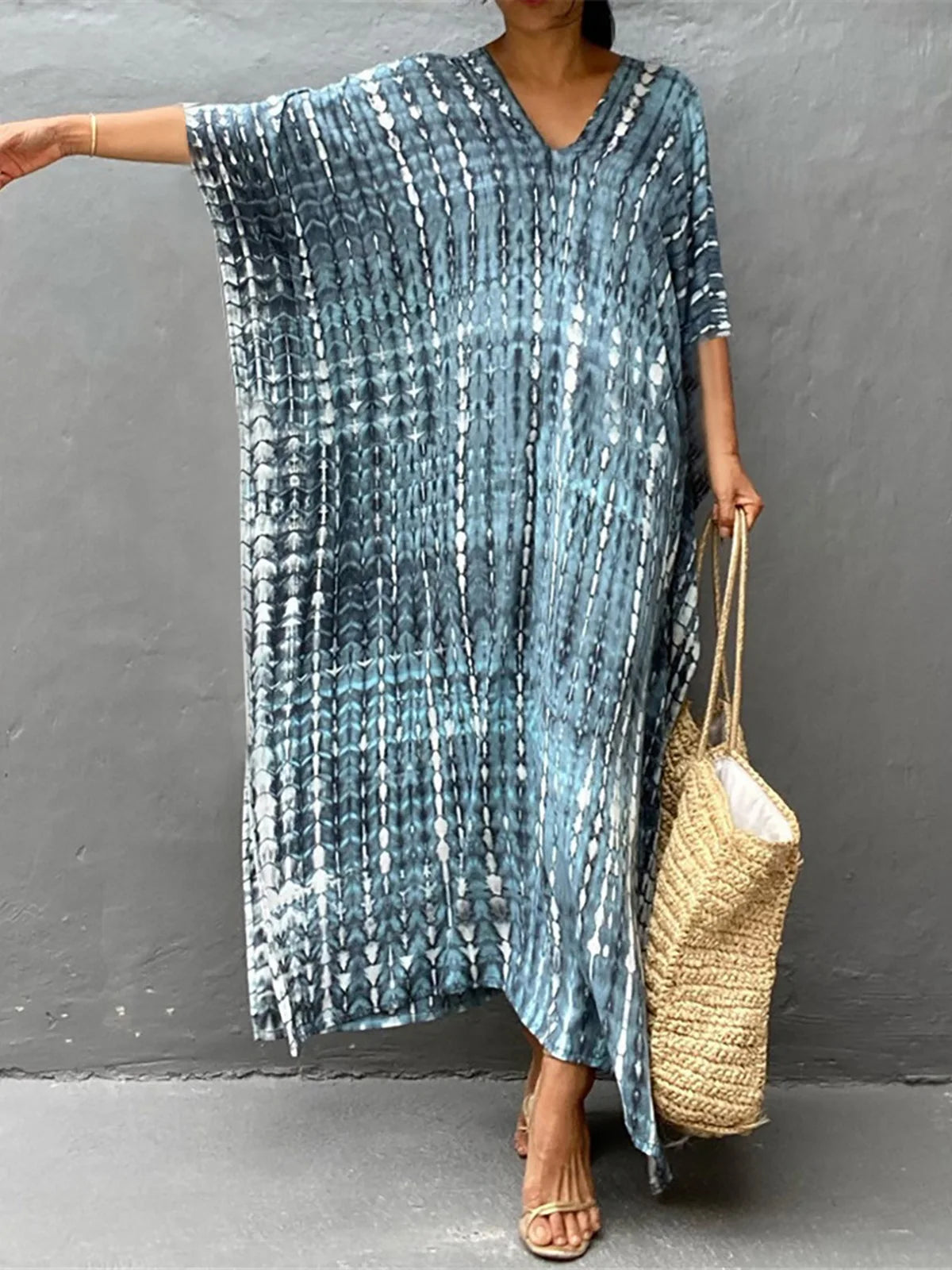 Bohemian Tie Dye Tunic Beach Cover Up