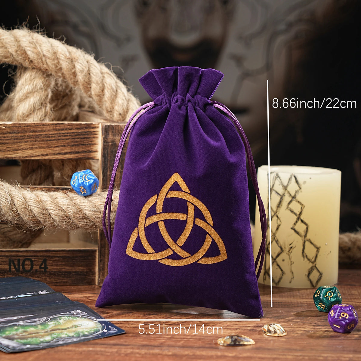 🔮 Velvet Witchcraft Tarot & Dice Storage Bag