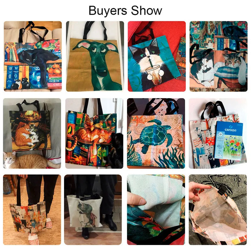 Witchcraft-Themed Handbag Shopping Bag Adorable Bags for Outdoor Travel Shoulder Large Capacity Tote Bags Halloween Magic Gift