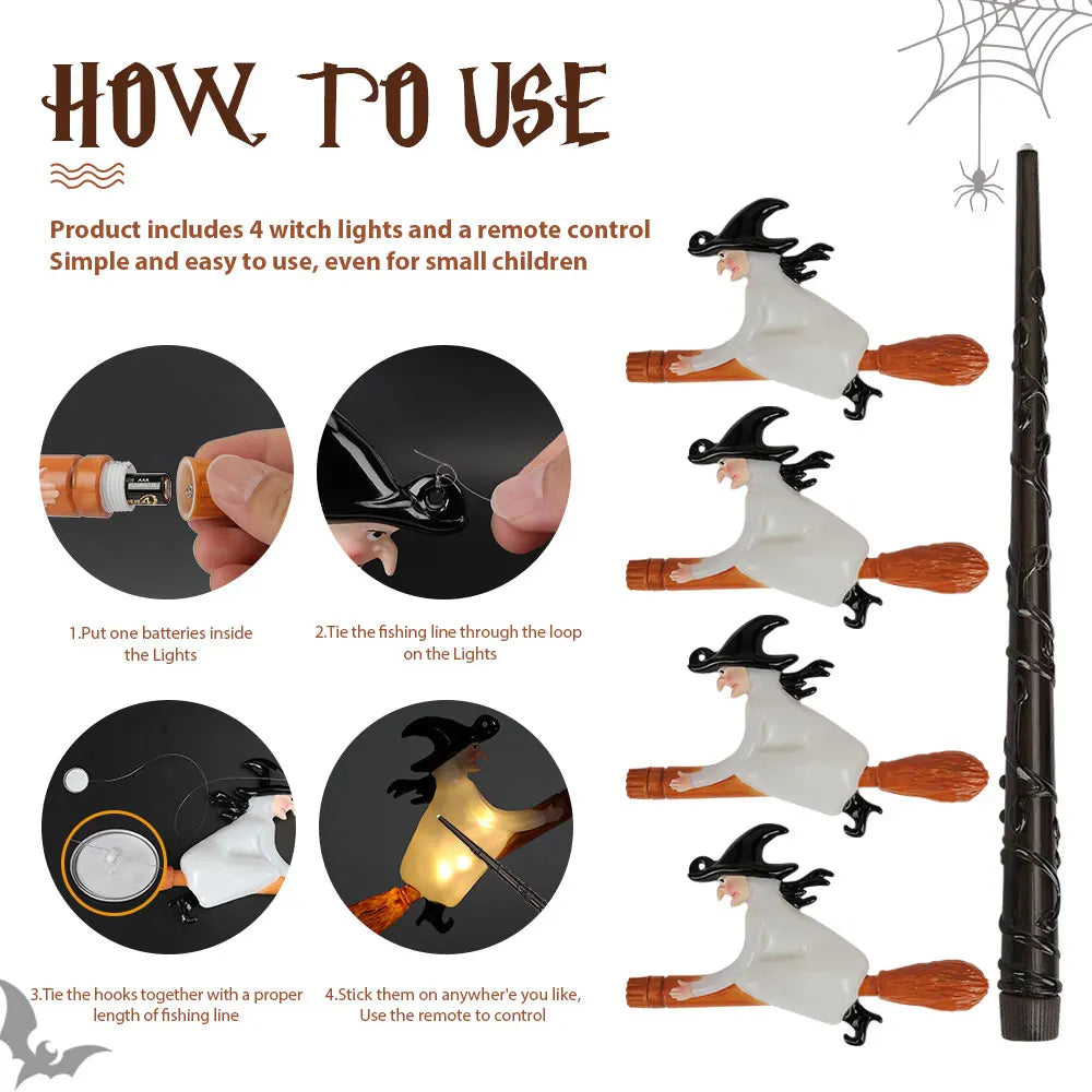 Floating Candles with Wand 12 PCs Magic Hanging Candles Flickering Warm Light Flameless Floating LED Candle Halloween Decoration