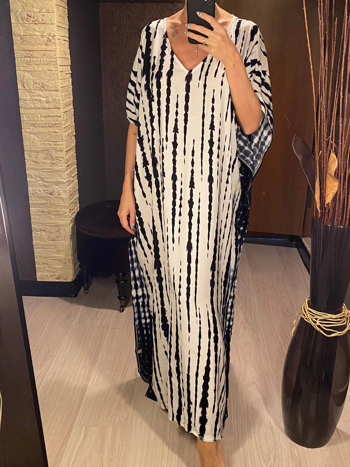 Bohemian Tie Dye Tunic Beach Cover Up