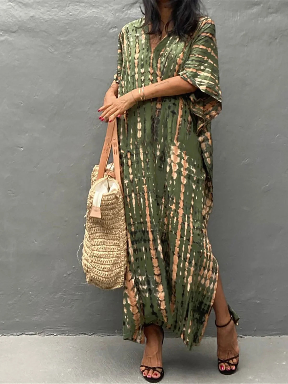 Bohemian Tie Dye Tunic Beach Cover Up