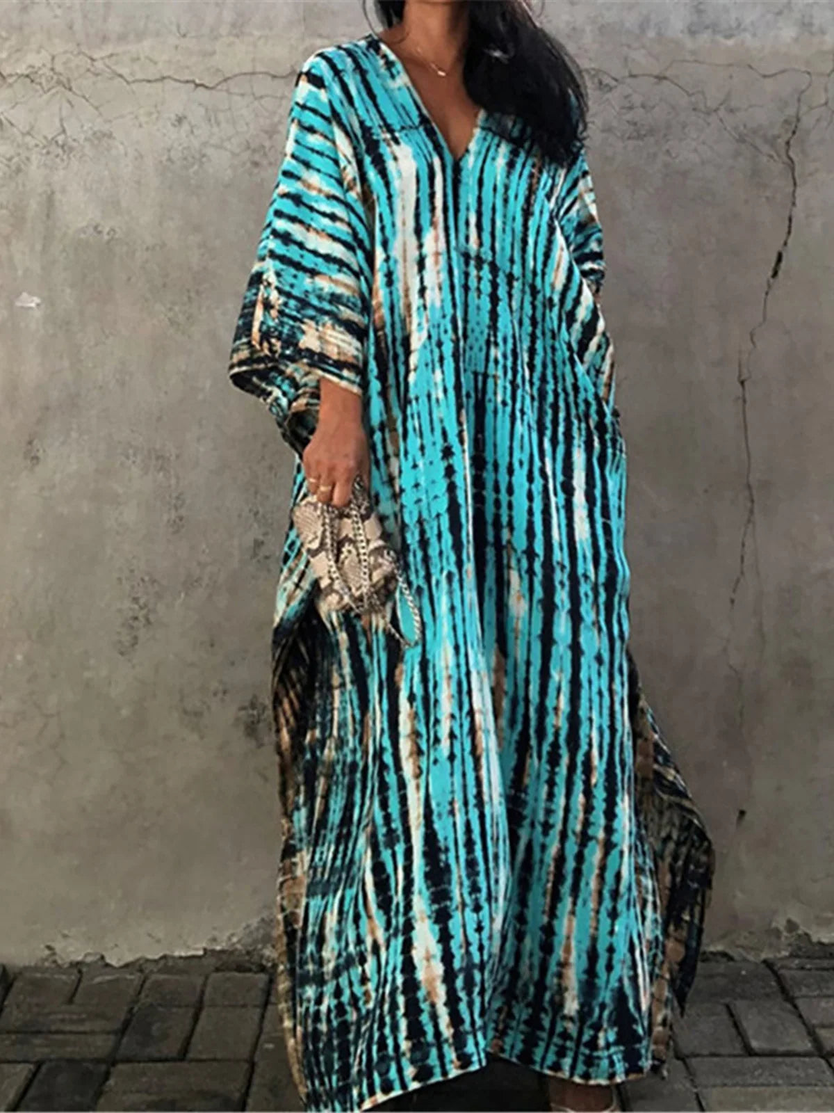Bohemian Tie Dye Tunic Beach Cover Up