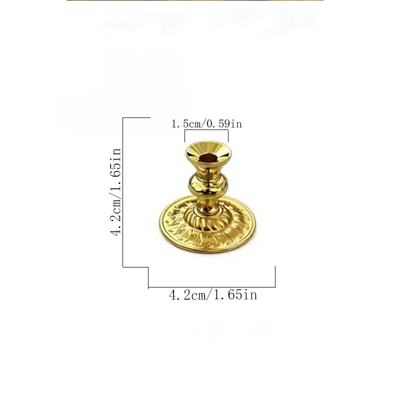 Gold Plated Orthodox Small Candle Holder for Church Liturgy Home Altar Prayer Devotion Christian Religious Gift Decor Accessory