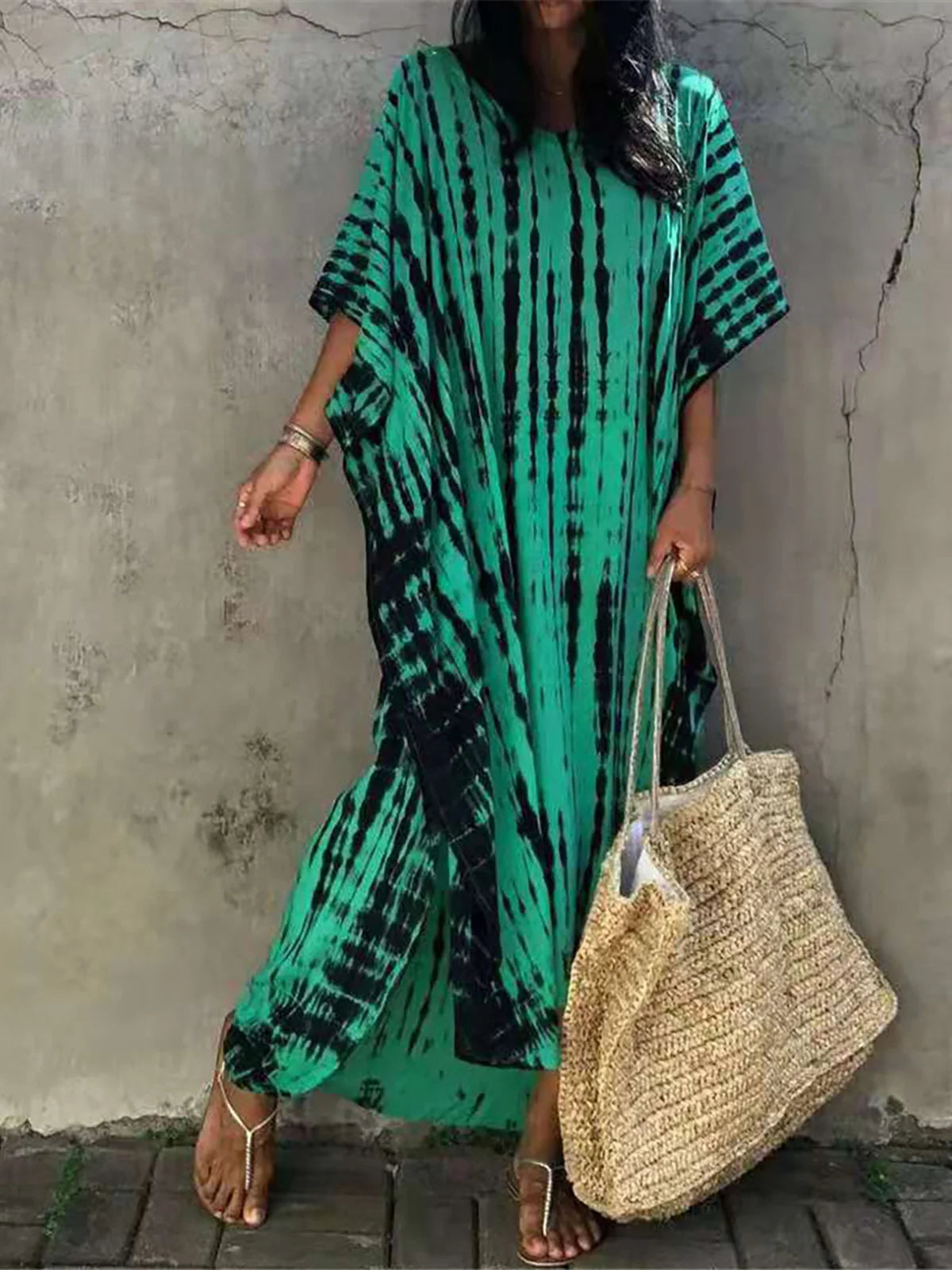 Bohemian Tie Dye Tunic Beach Cover Up
