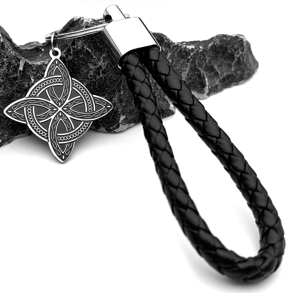 Witch Knot Keyring – Stainless Steel Slavic Protection Amulet Keychain