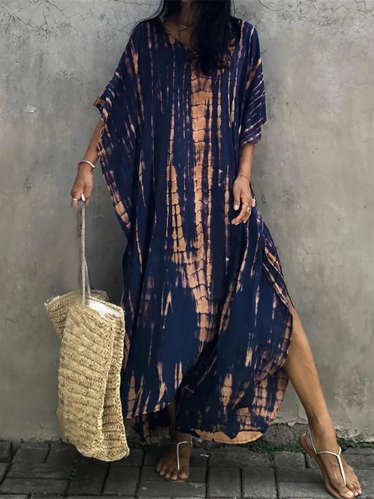 Bohemian Tie Dye Tunic Beach Cover Up