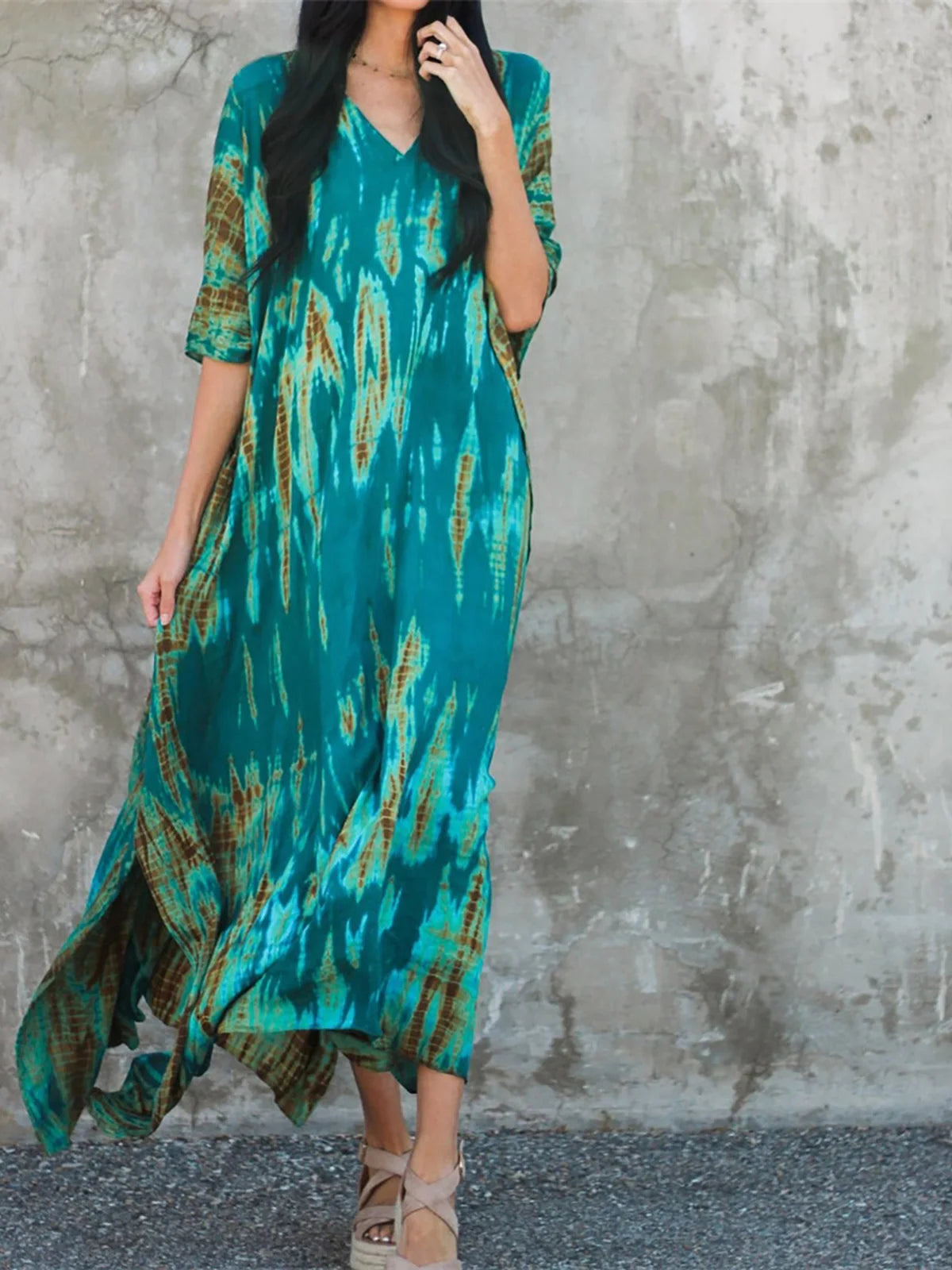 Bohemian Tie Dye Tunic Beach Cover Up