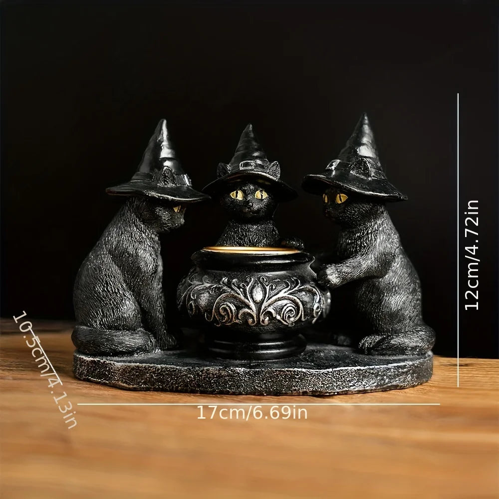 🐈⬛ Witch Cat Cauldron Figurine