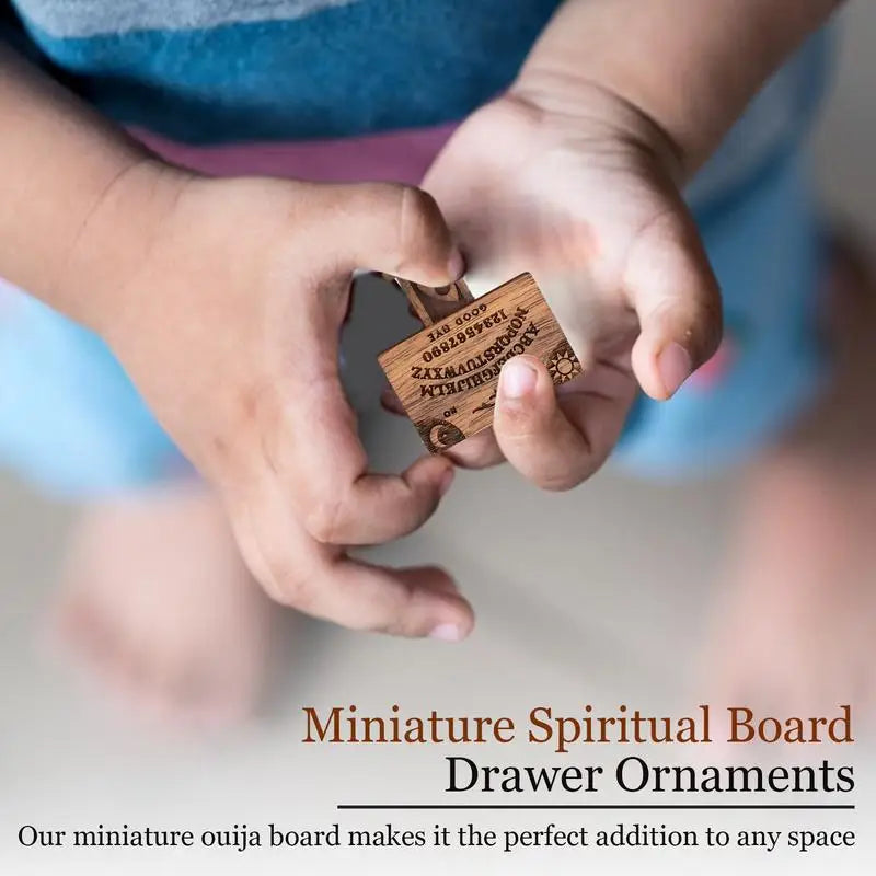🔮 Miniature Wooden Spirit Board with Planchette & Drawer