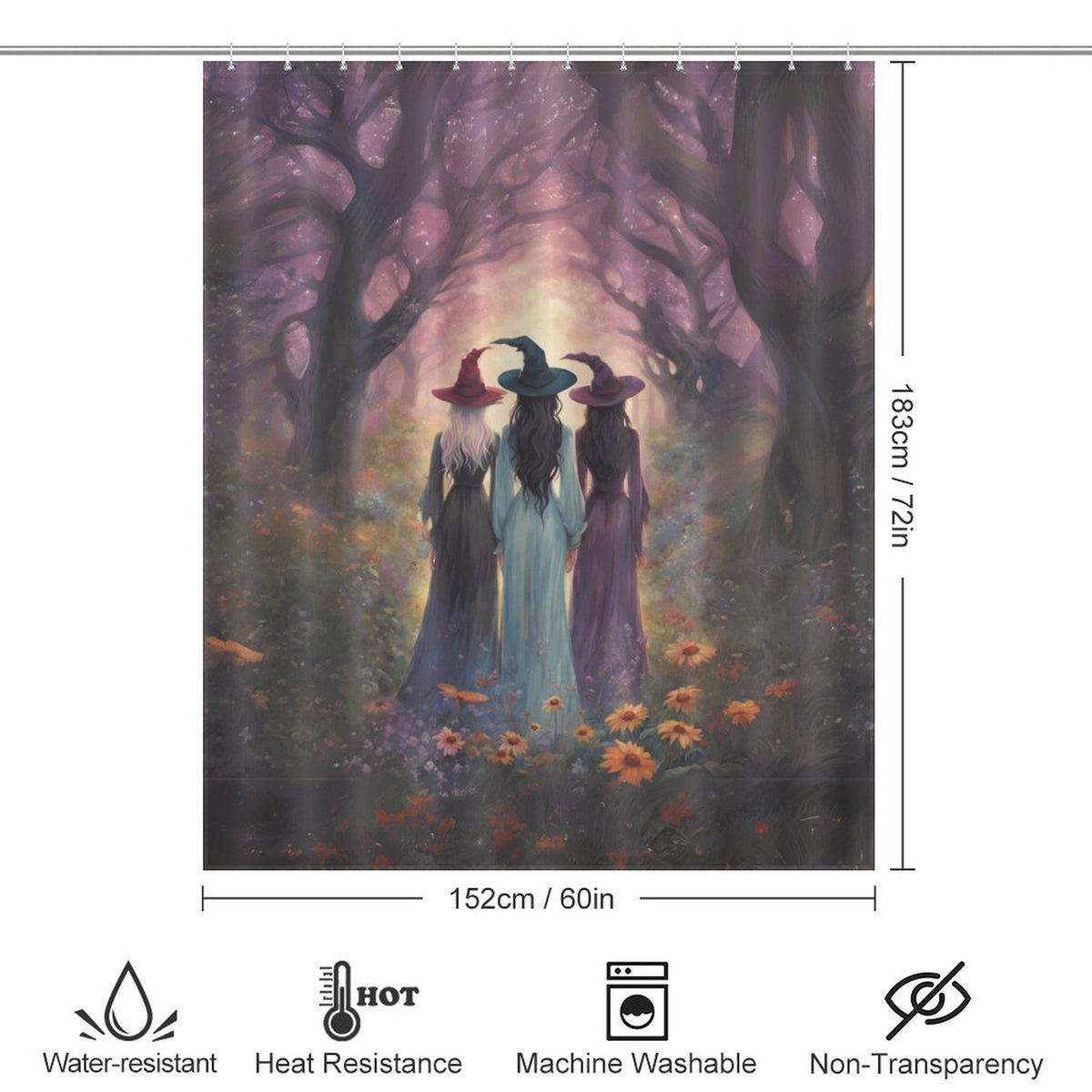 Sisterhood Witches Shower Curtain, Witch Gift Witches coven
