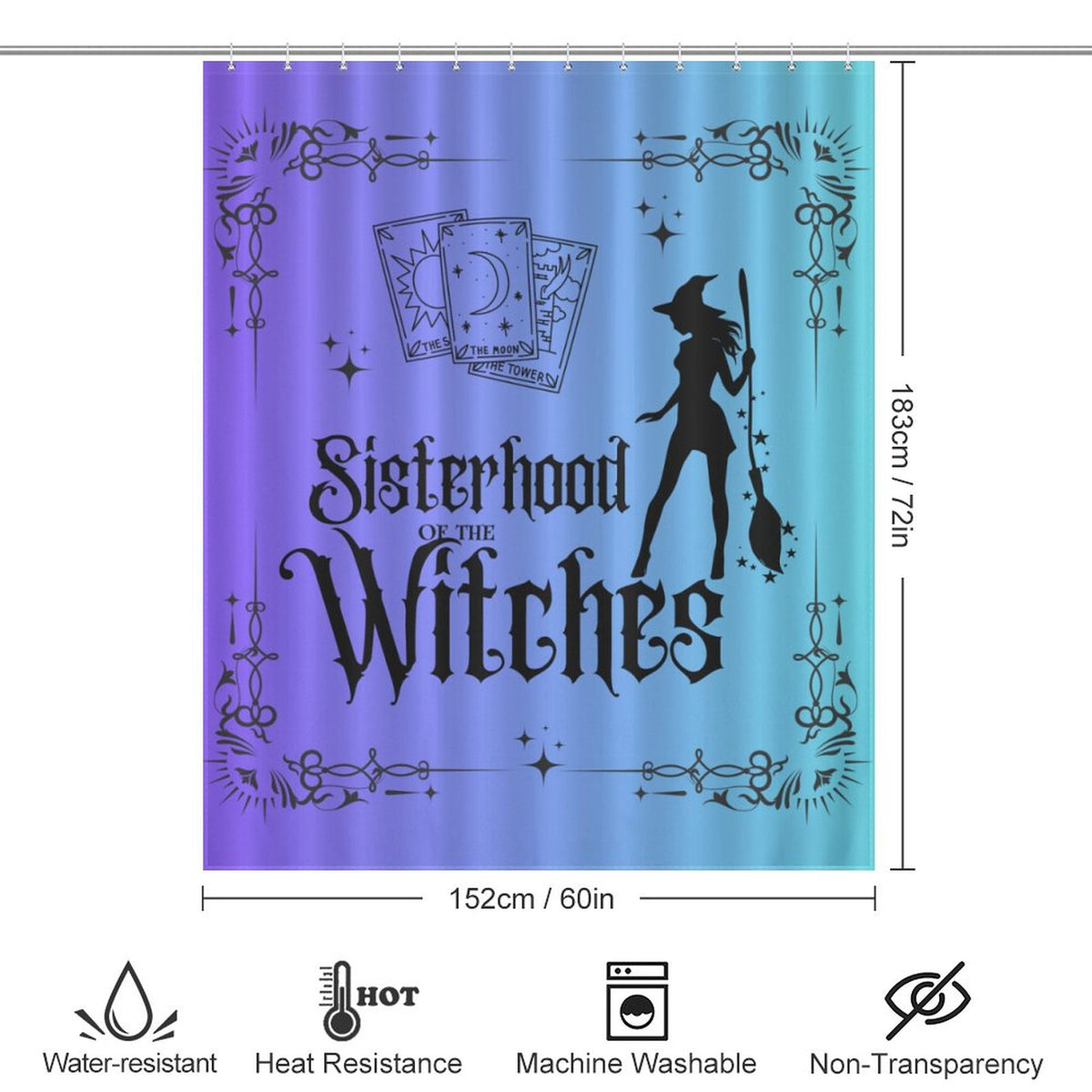 Sisterhood of the Witches Shower Curtain-Witchcore folklore merch