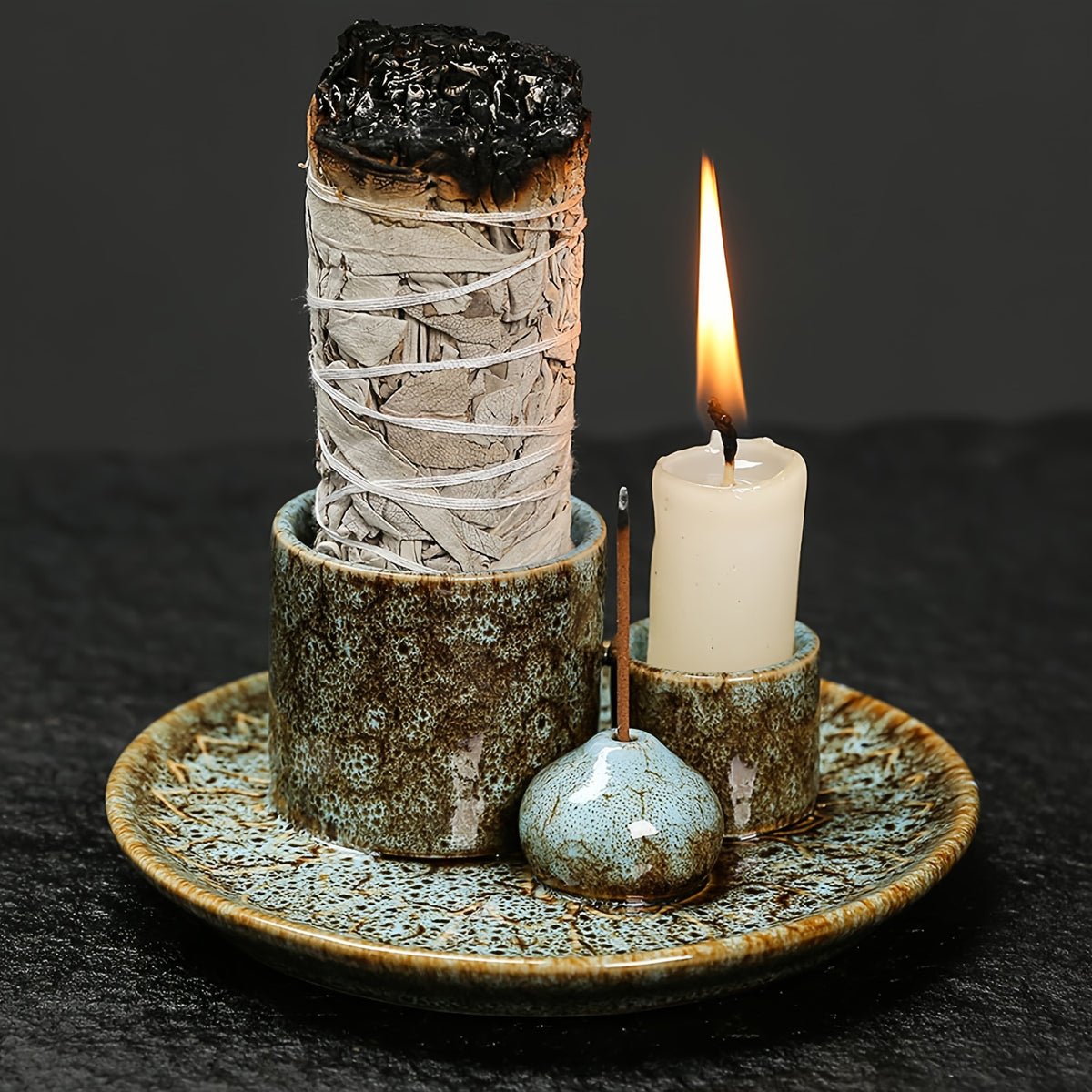 Versatile Ceramic Burner Tray - Incense, Sage & Palo Santo Holder