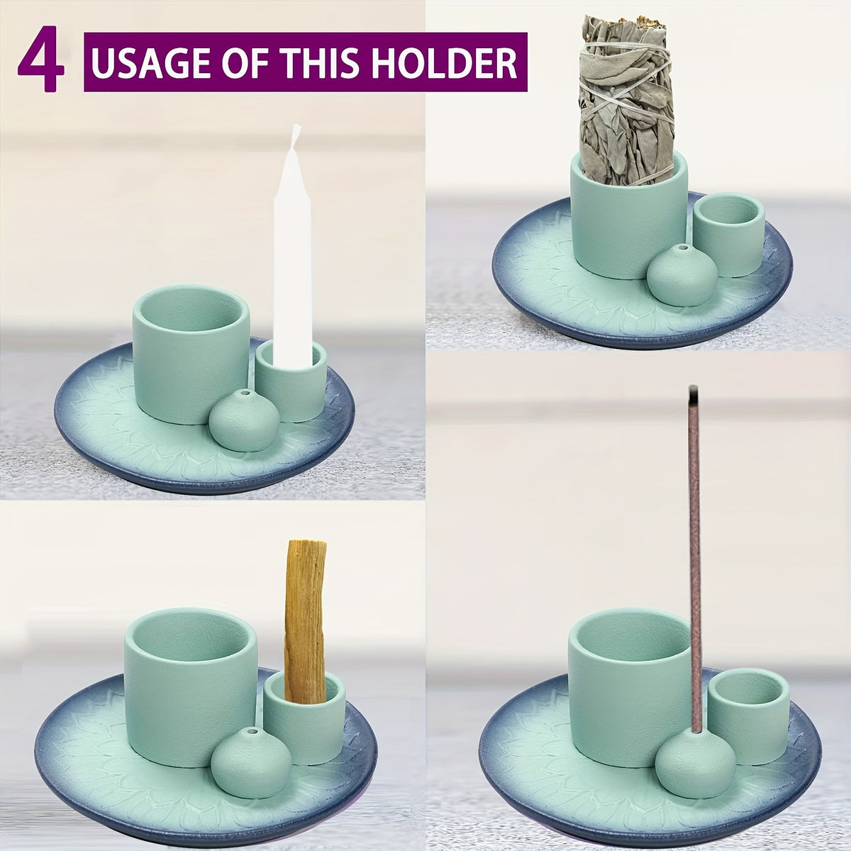 Versatile Ceramic Burner Tray - Incense, Sage & Palo Santo Holder
