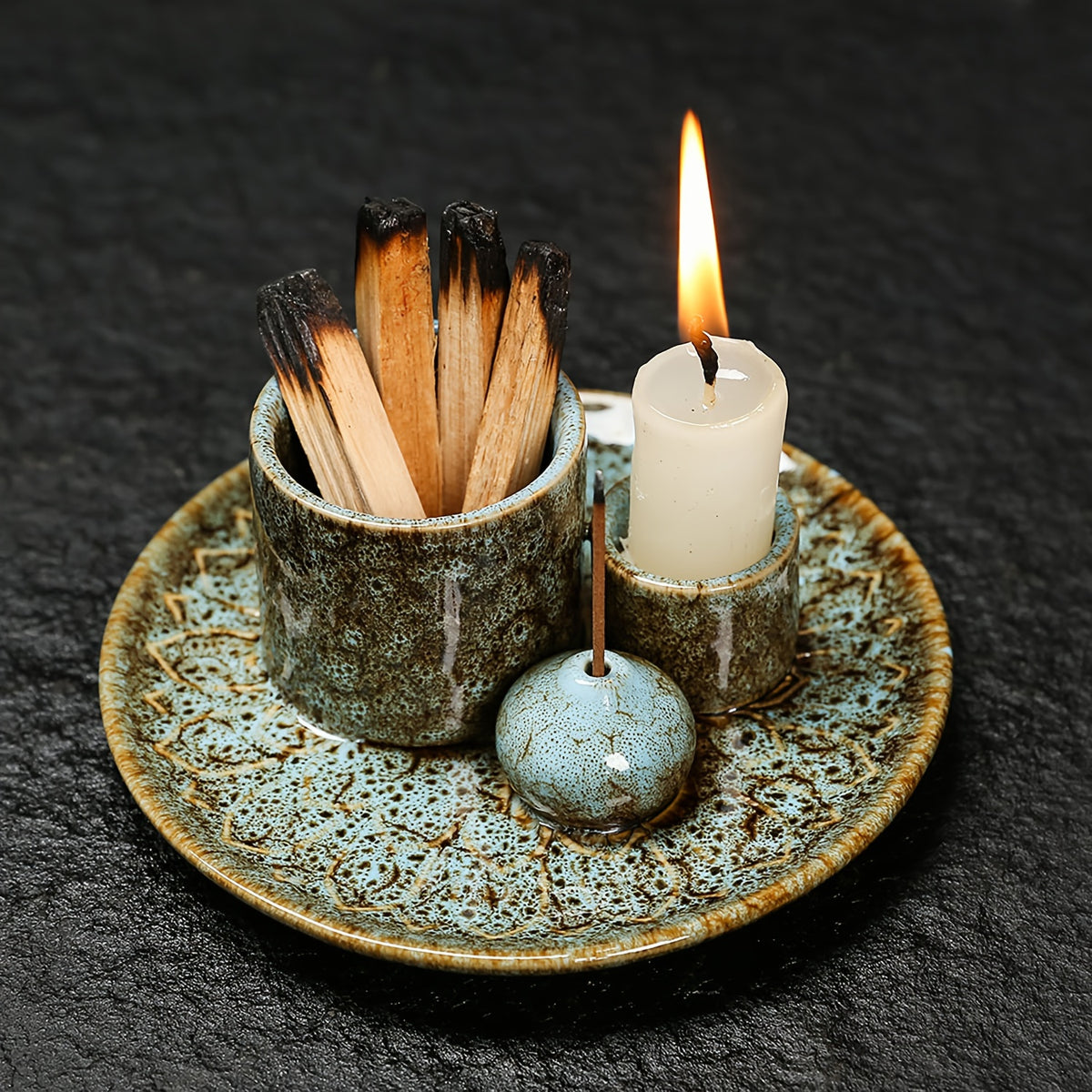Versatile Ceramic Burner Tray - Incense, Sage & Palo Santo Holder