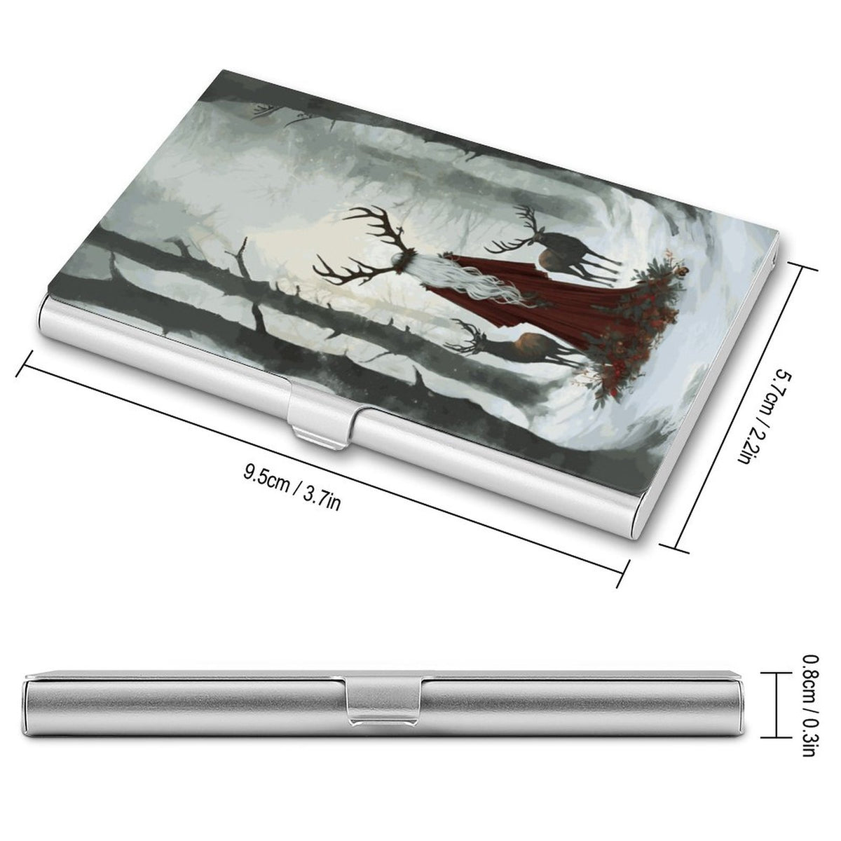 Winter Yule Forest Business Card Holder: Elen of the Ways Pagan Wiccan Gift