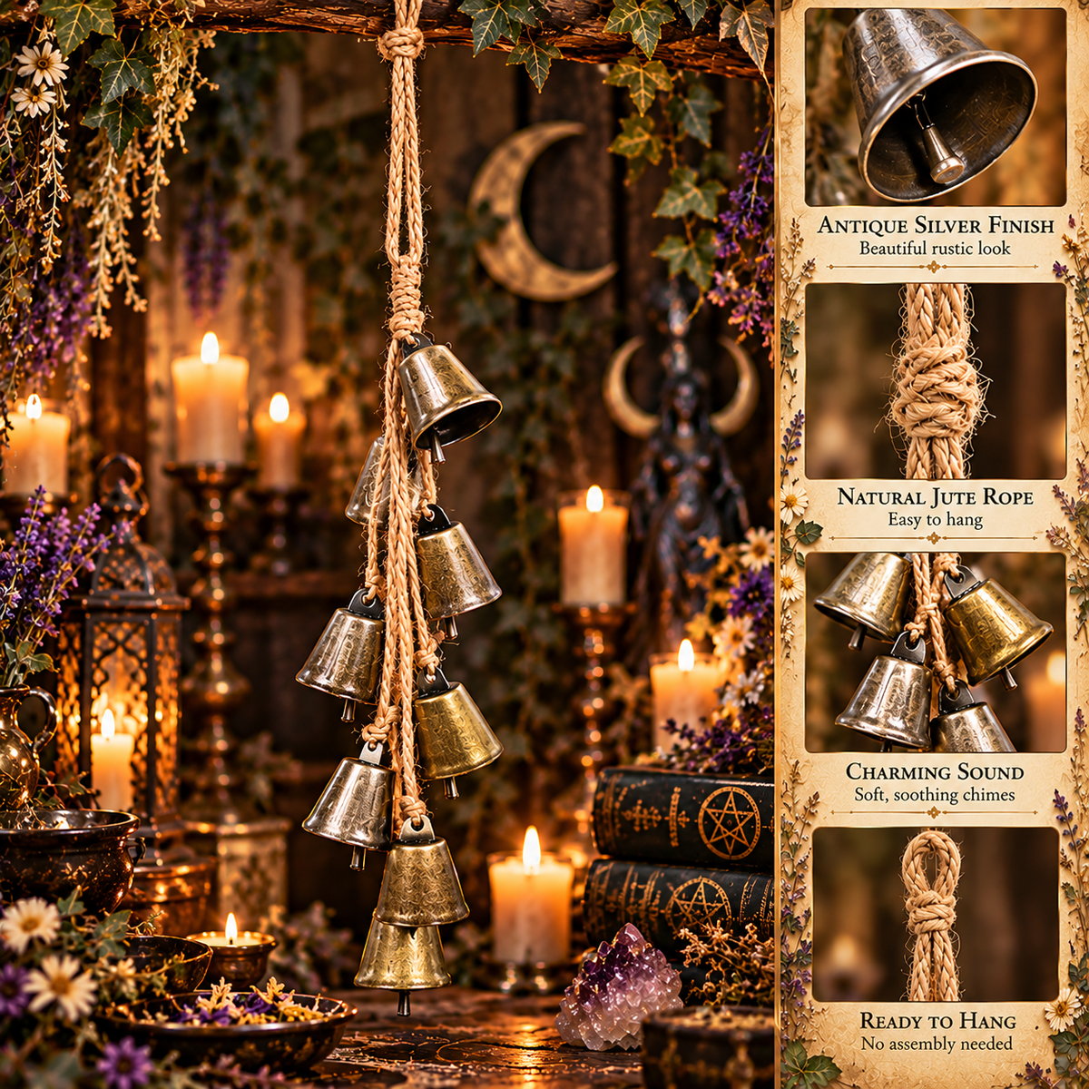 🔔 Witch Bells Protection Door Hanger 🌙