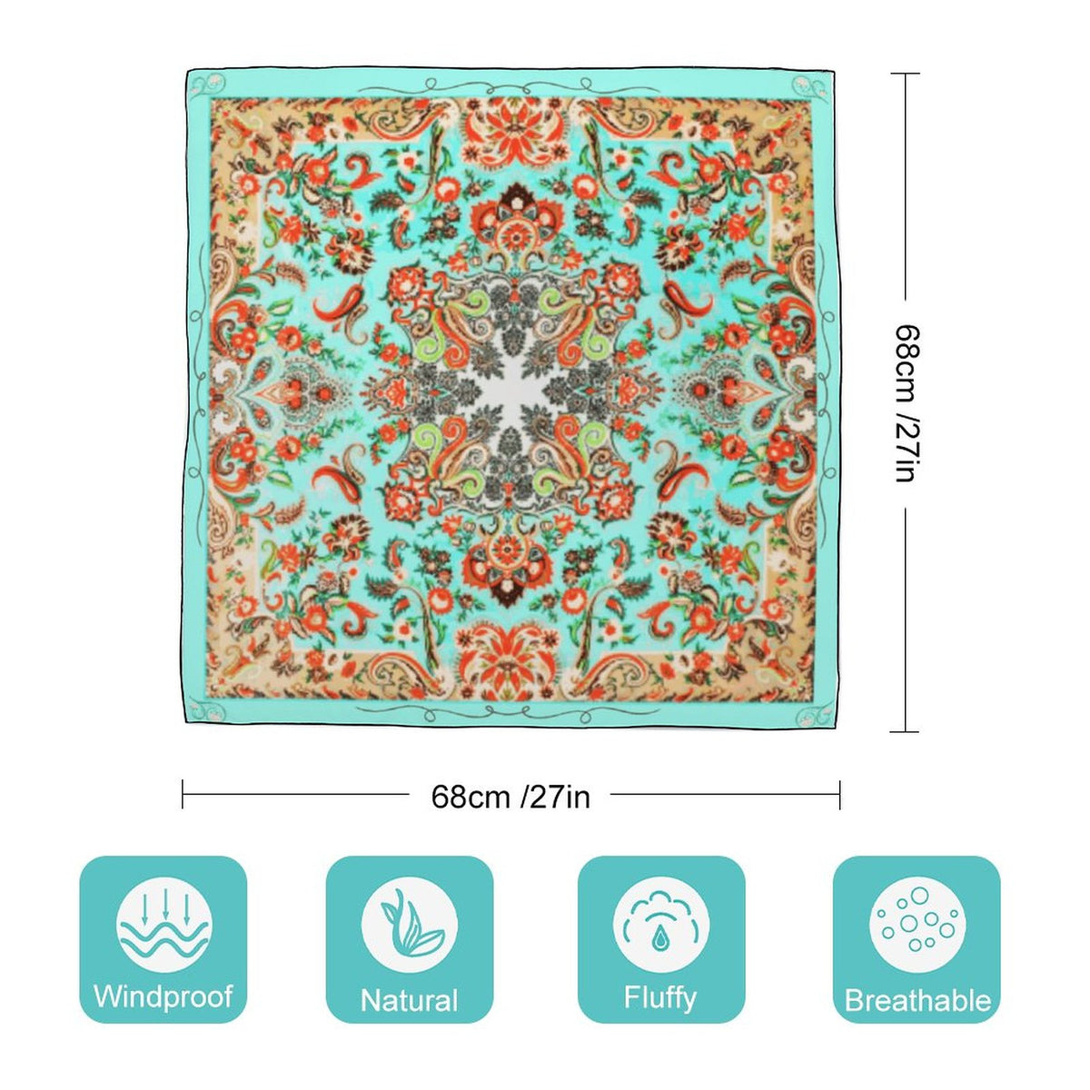 Turquoise in Paisley Scarf, a fabulous explosion of multicolored fun pattern!