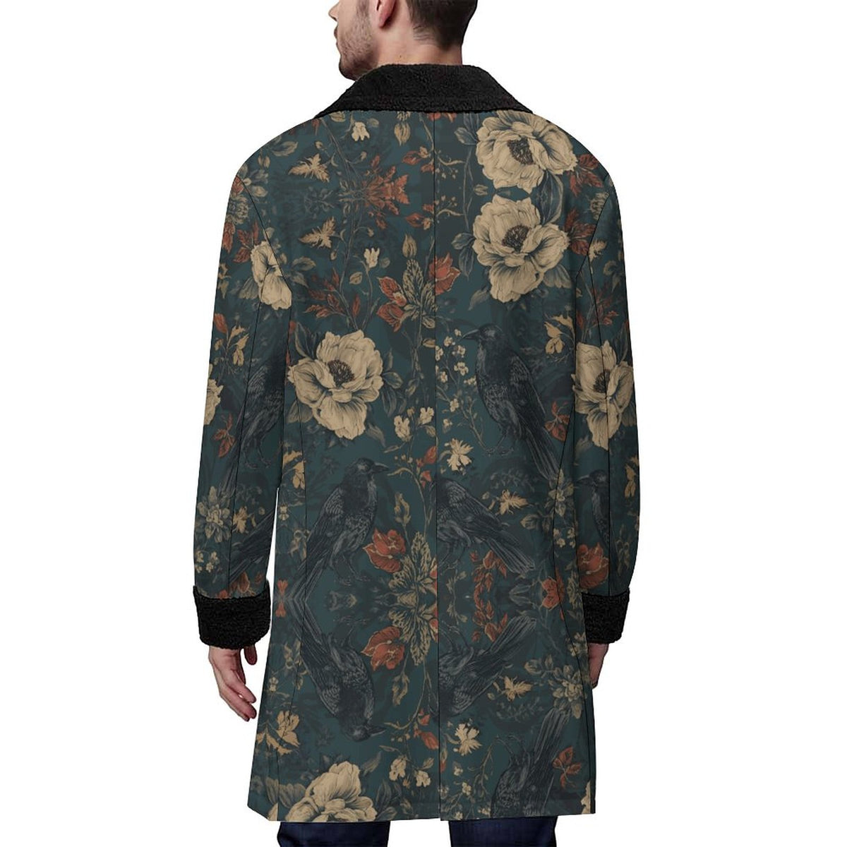 Dark Academia British Trench Coat - Edgar Allan Poe Inspired, Goth Menswear
