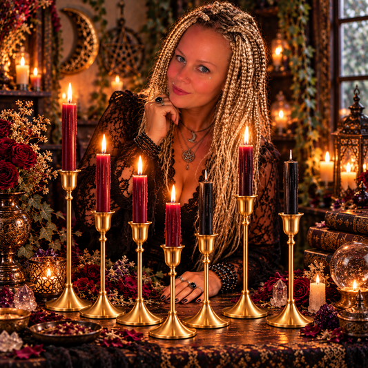 🕯️ 6-Piece Gold Metal Candlestick Holder Set