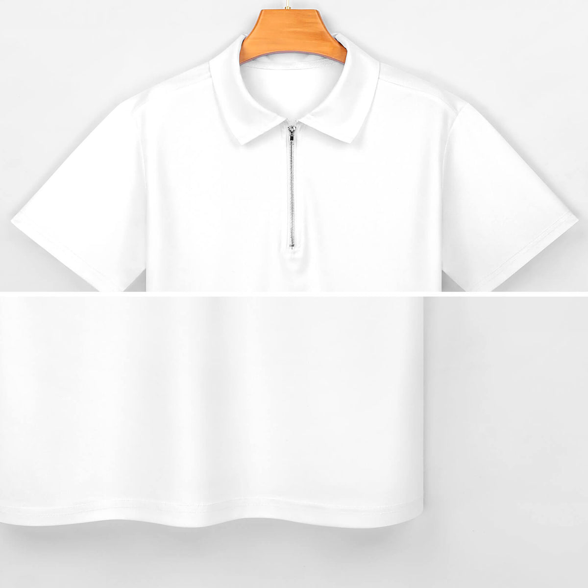 Crows in Flight Men's Short Sleeve POLO Shirt with Zipper - Gothic Clothing