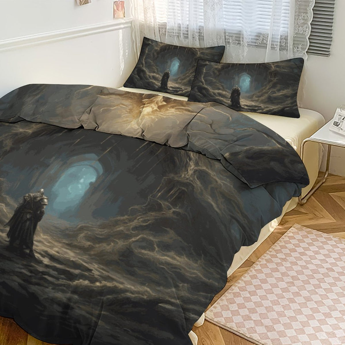 Elden Ring Warrior 3-Piece Bedding Set-King, gaming gift, Gamer merch
