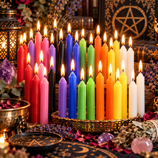 100-Piece Colored Spell Chime Candle Set – Soy Wax Ritual & Prayer Candles