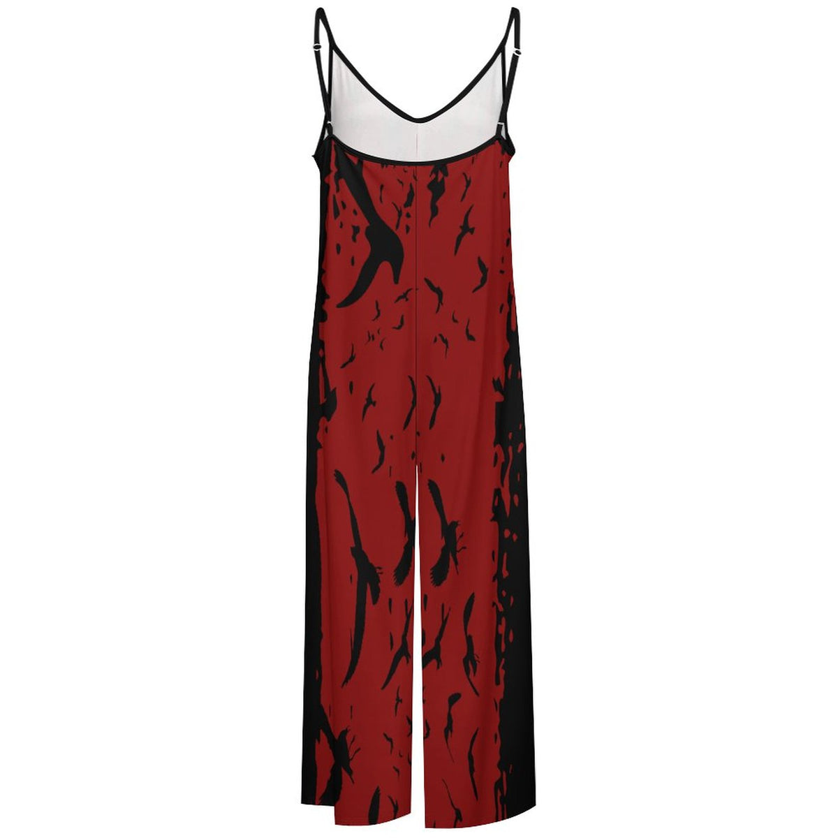 Murder of Crows in Oxblood Suspender Jumpsuit, Witchy Clothing