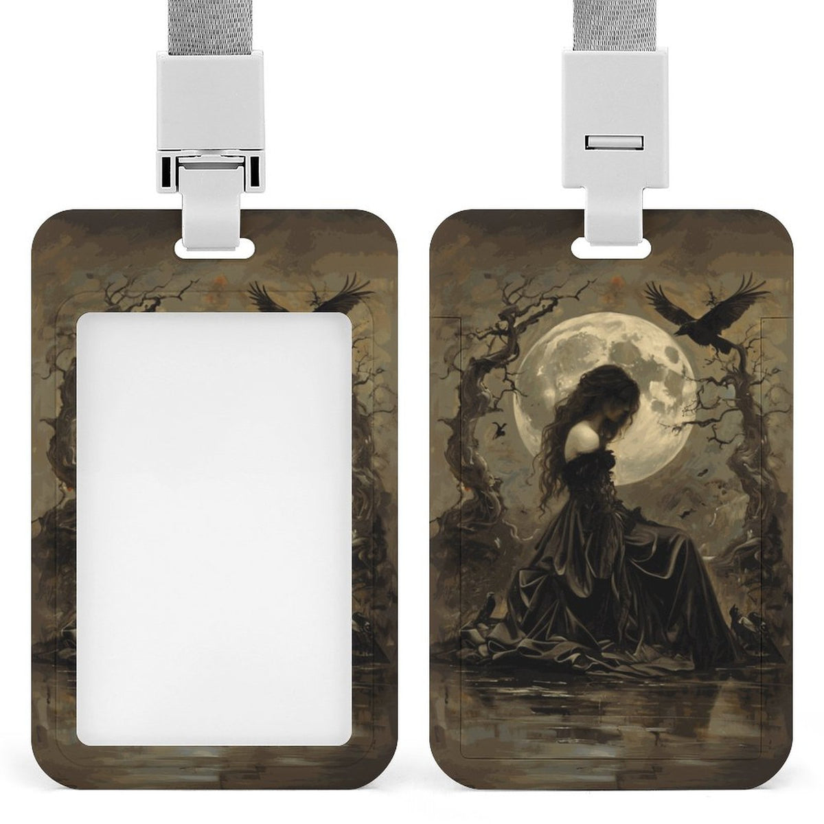 Celtic Goddess Morrigan Vertical ID Badge Holder