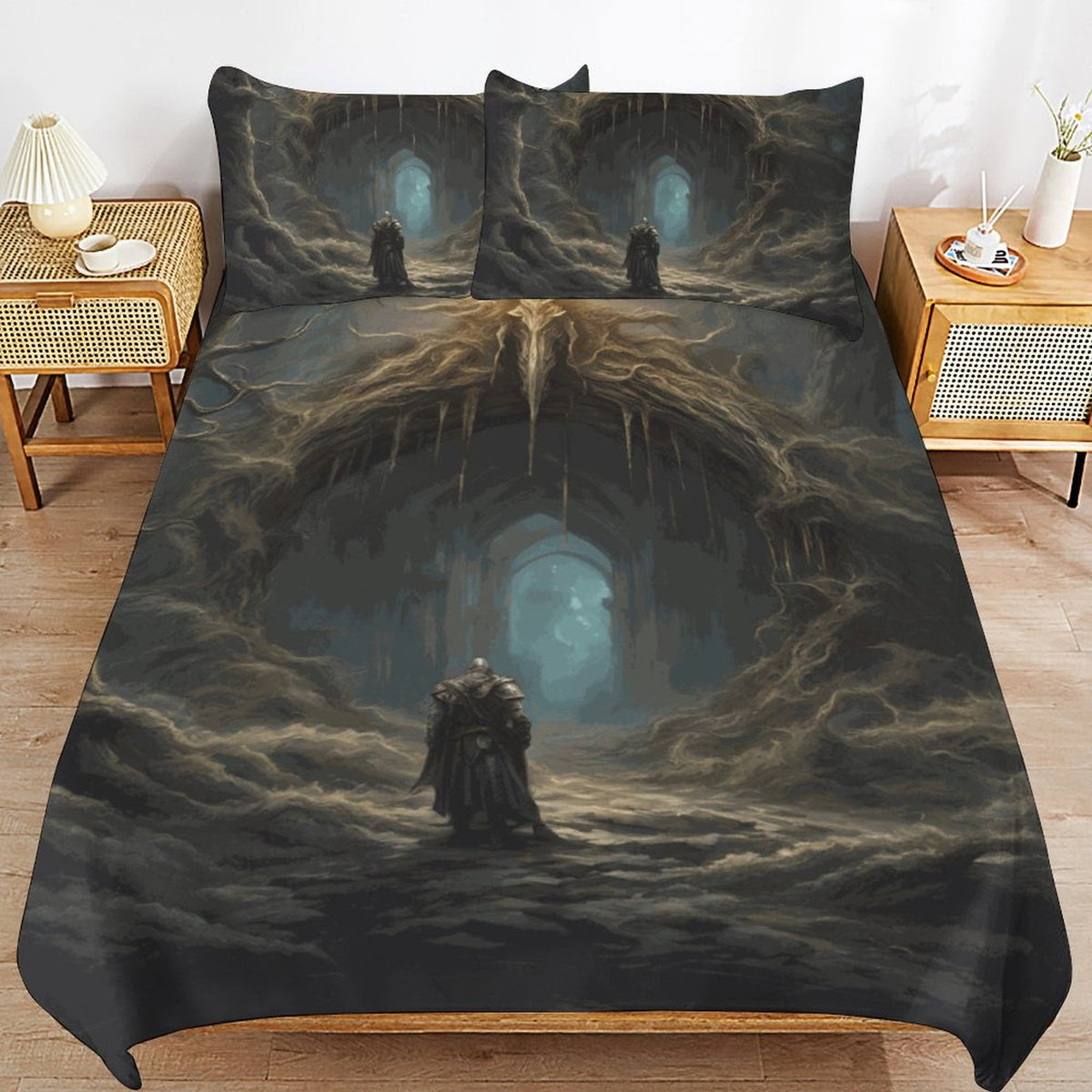 Elden Ring Warrior 3-Piece Bedding Set-King, gaming gift, Gamer merch