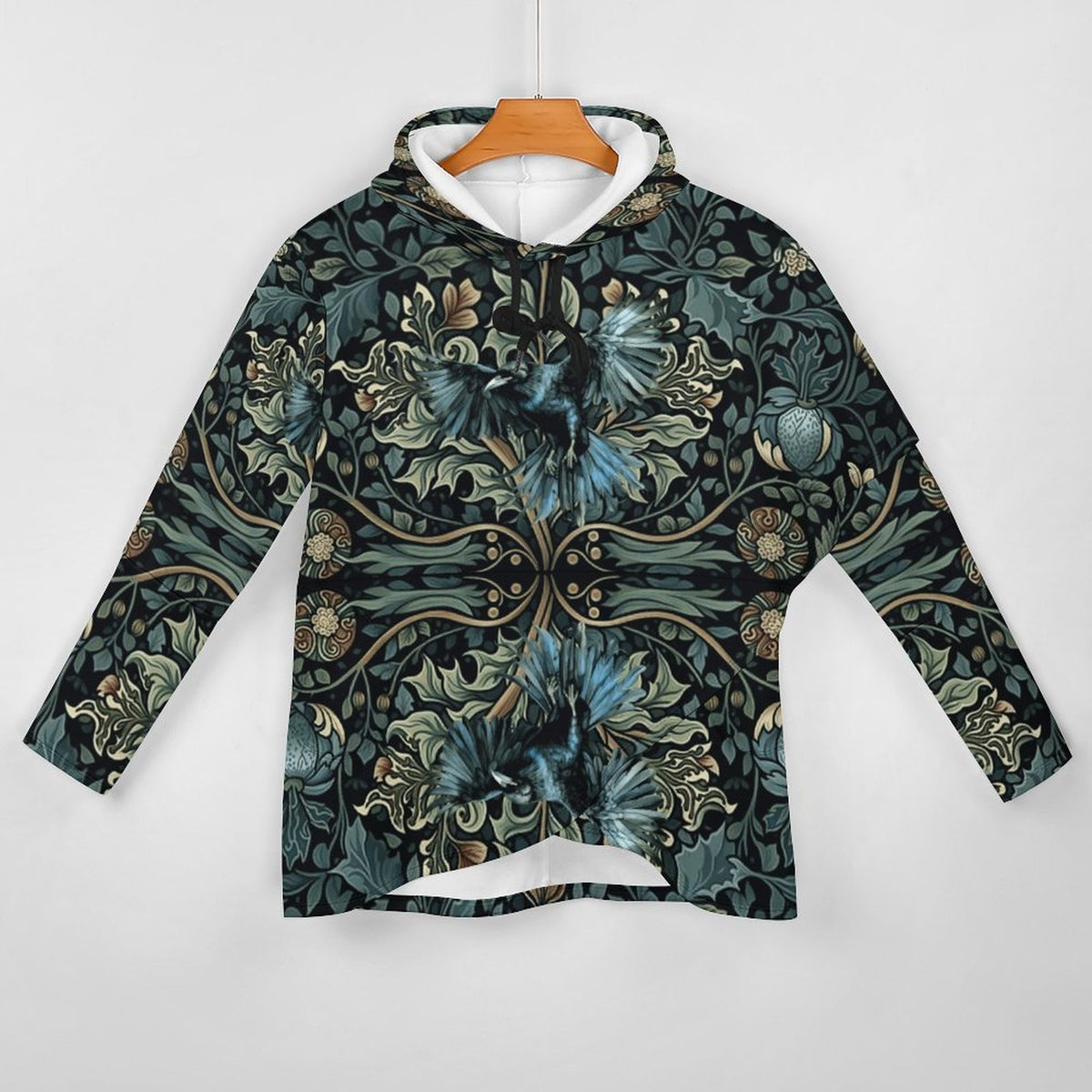 230gsm Poncho-style Long Sleeve Women Hoodie with Irregular Hem DS001 (All-Over Printing)