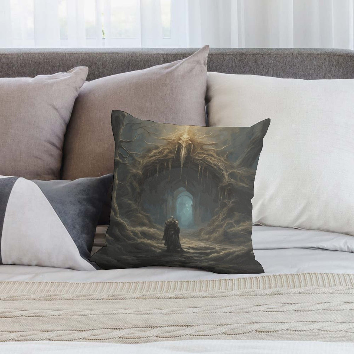 Fantasy Gamer Gift Idea For Boyfriend Elden Ring Plush Pillow Cover Gamer Decor Dark Souls Style Solaire of Astora Dakimakura Waifu Ranni
