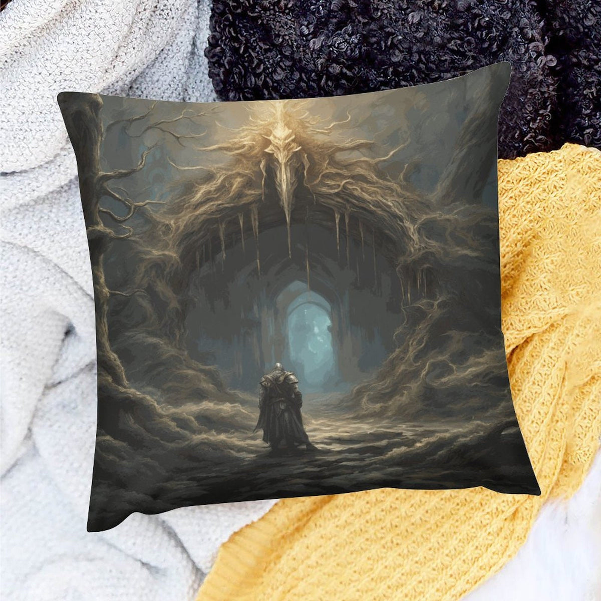 Fantasy Gamer Gift Idea For Boyfriend Elden Ring Plush Pillow Cover Gamer Decor Dark Souls Style Solaire of Astora Dakimakura Waifu Ranni