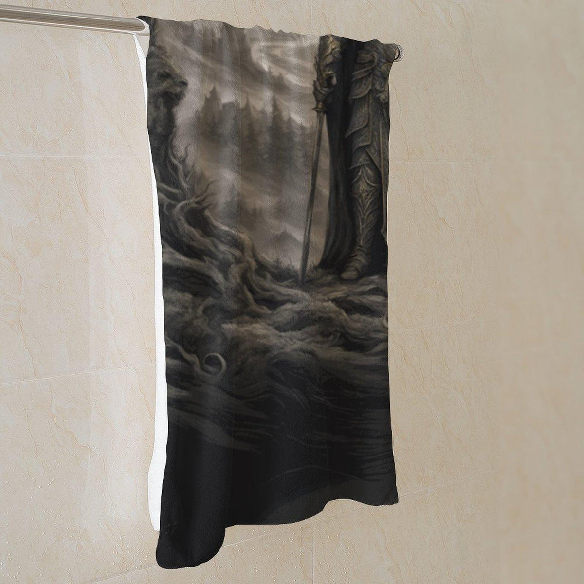 Elden Ring Warrior King Bath Towel: Dark Souls Gamer Merch (70x140)