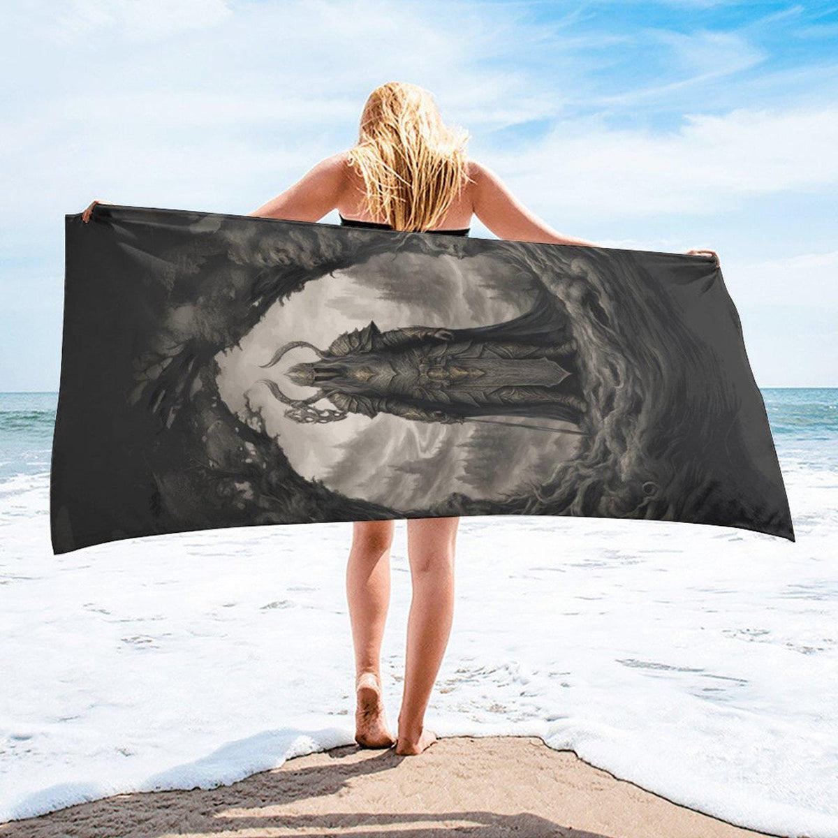 Elden Ring Warrior King Bath Towel: Dark Souls Gamer Merch (70x140)