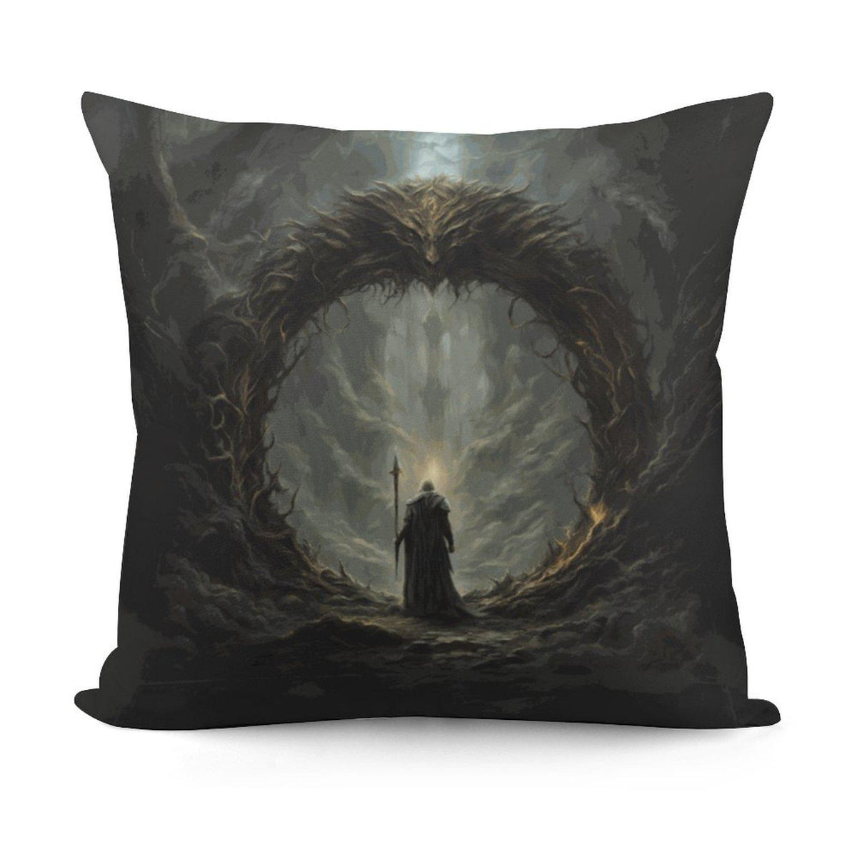 Video Game Lover Gift Idea for Boyfriend Fantasy Decor for Bedroom Elden Ring Gamer Plush Throw Pillow Cover Dark Souls Dragon Age Merch