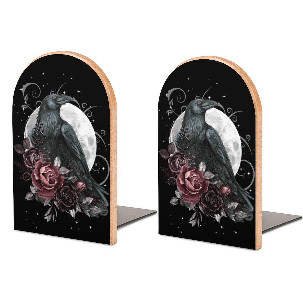 Witchy Bookends Pagan Gift Idea for Mom Birthday The Raven Bookends Edgar Allan Poe Inspired Witchy Occult Decor Witchcore Book Nook End