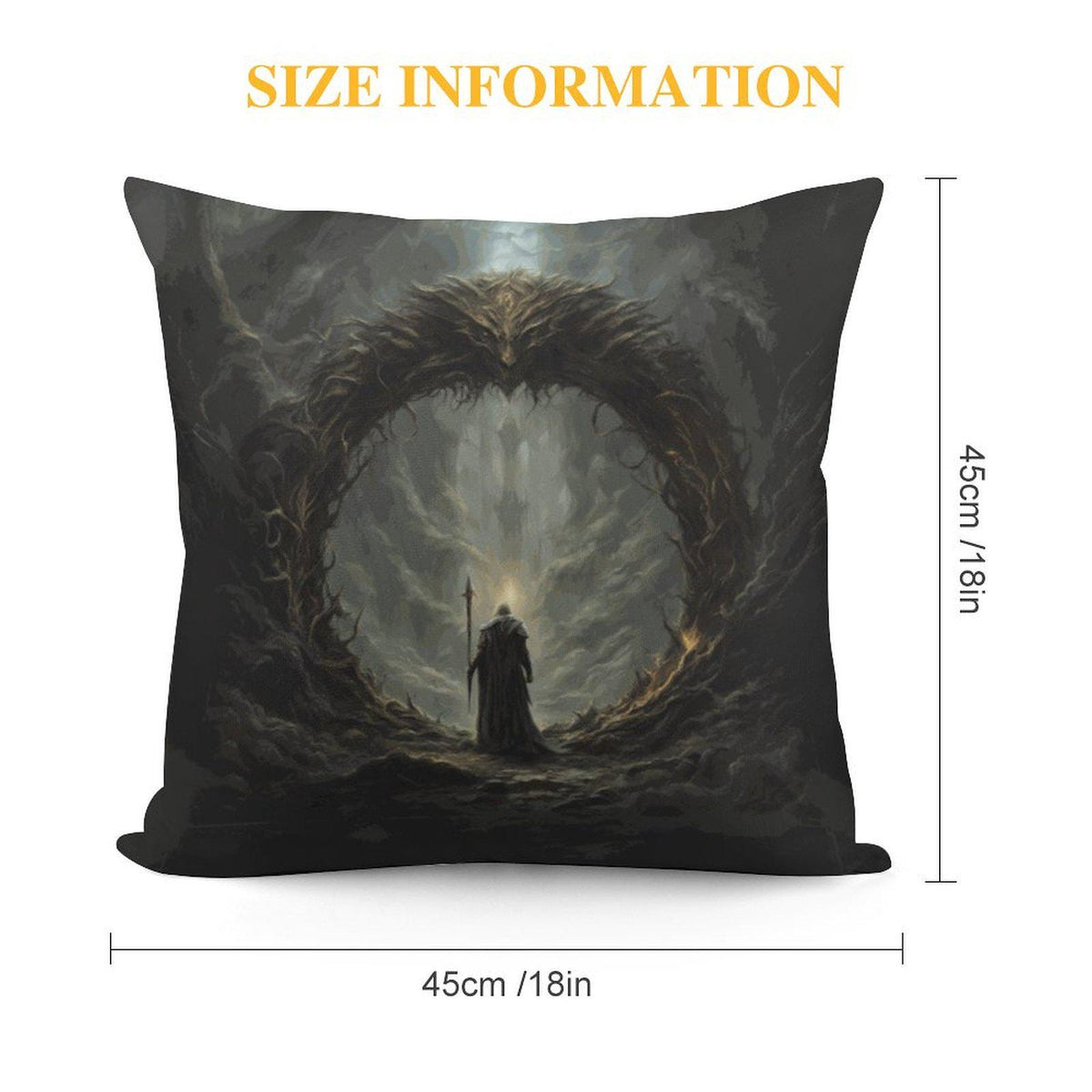 Video Game Lover Gift Idea for Boyfriend Fantasy Decor for Bedroom Elden Ring Gamer Plush Throw Pillow Cover Dark Souls Dragon Age Merch