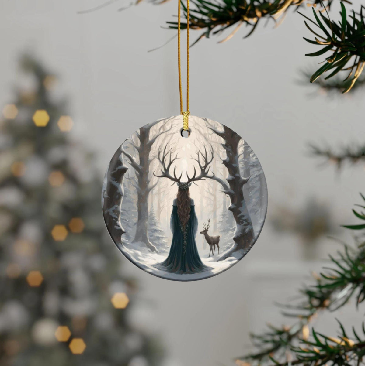 Witchy Gift Idea for Coworker Yuletide Pagan Ornament for Winter Solstice Decor Idea Gift for Mom Bestie Cottagecore Holiday Christmas Decor