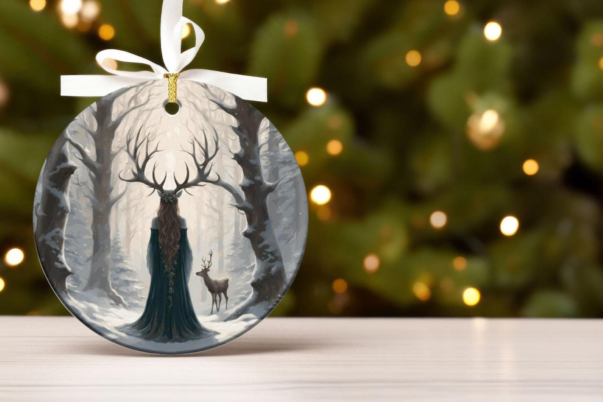 Witchy Gift Idea for Coworker Yuletide Pagan Ornament for Winter Solstice Decor Idea Gift for Mom Bestie Cottagecore Holiday Christmas Decor