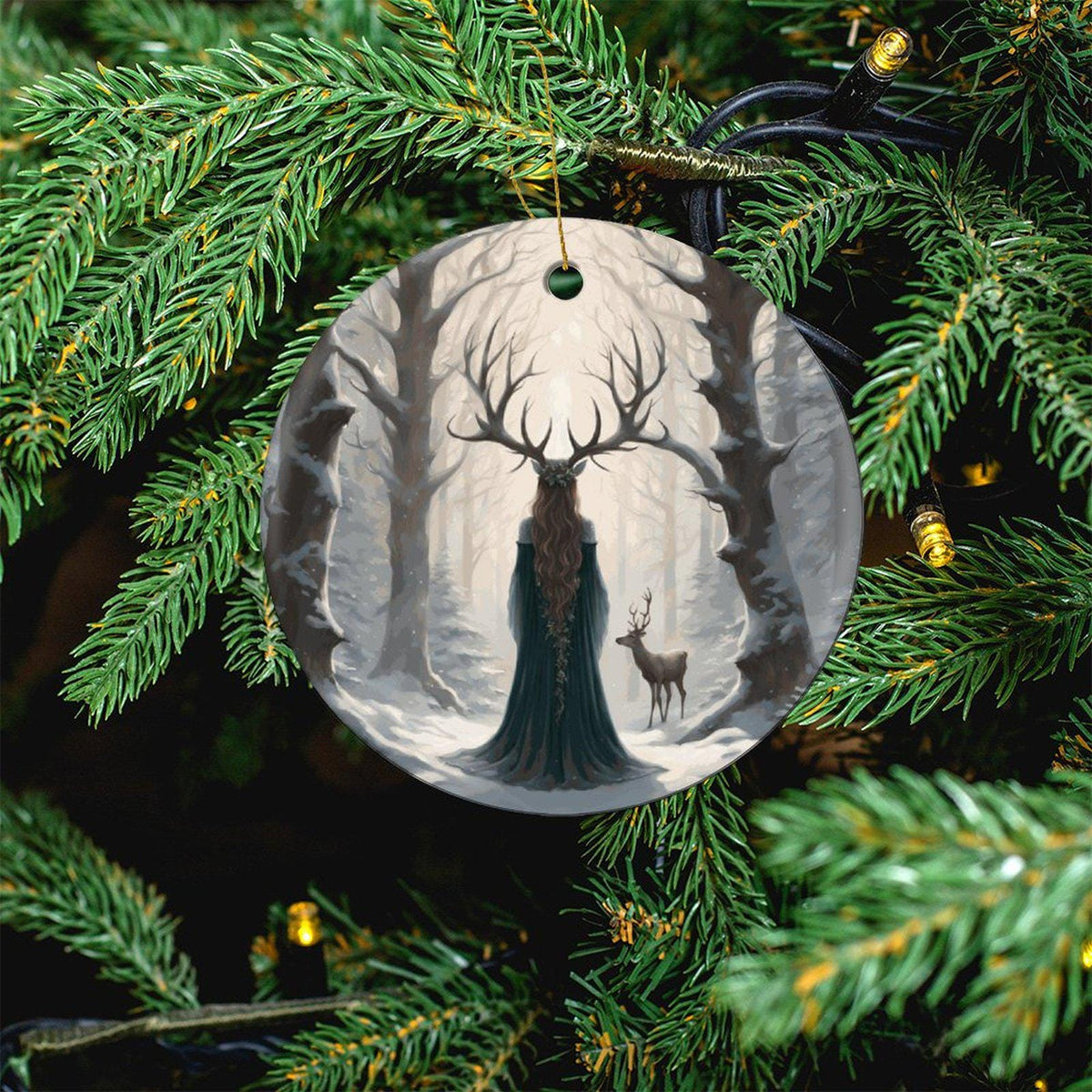 Witchy Gift Idea for Coworker Yuletide Pagan Ornament for Winter Solstice Decor Idea Gift for Mom Bestie Cottagecore Holiday Christmas Decor