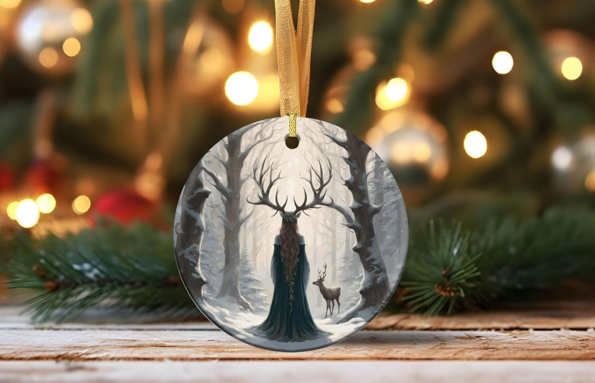 Witchy Gift Idea for Coworker Yuletide Pagan Ornament for Winter Solstice Decor Idea Gift for Mom Bestie Cottagecore Holiday Christmas Decor