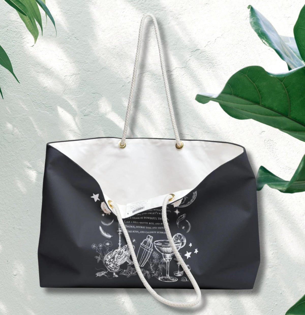 Midnight Margaritas Weekender Tote: Witchy Bohemian Overnight Bag