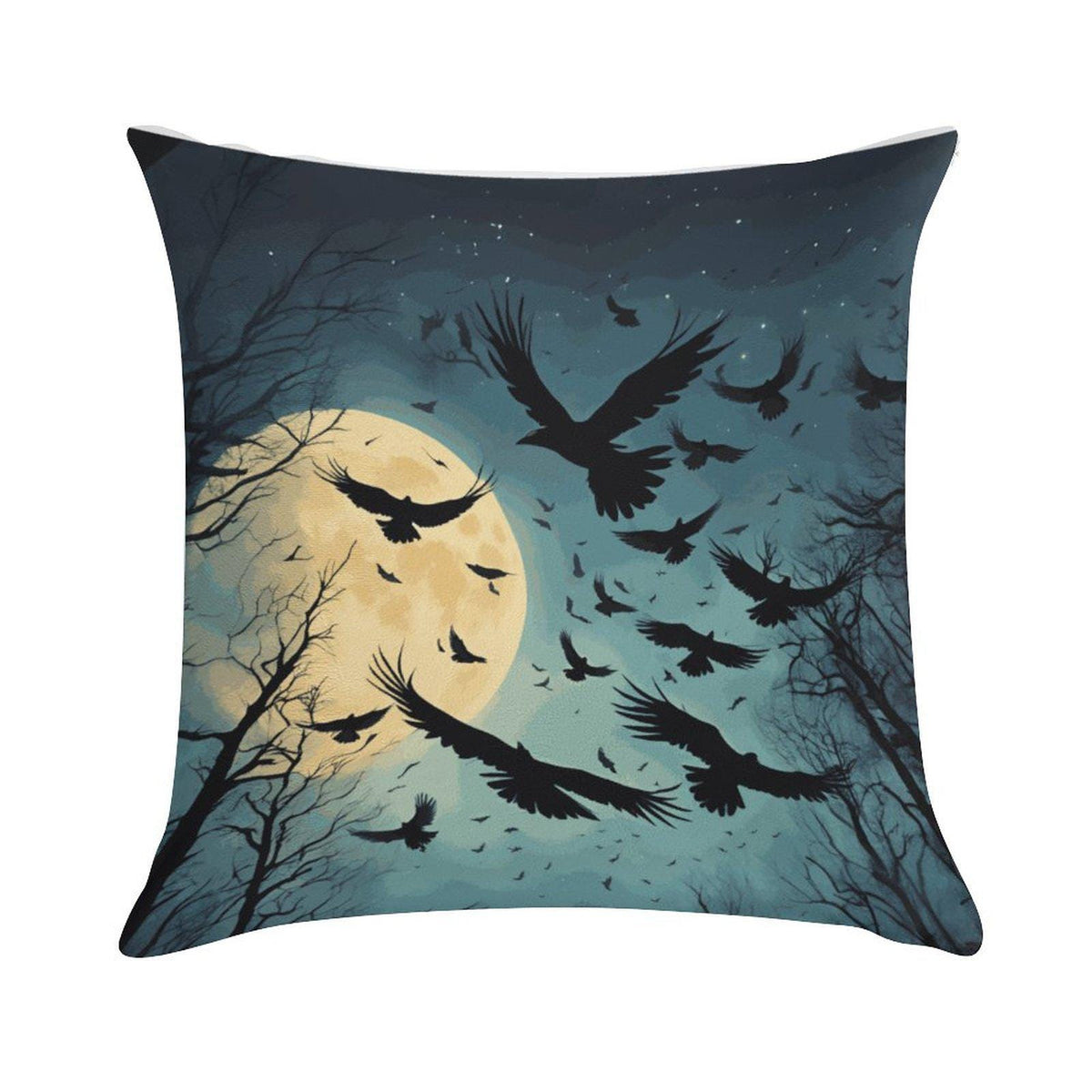 Gothic Bedding Dark Academia Gift Idea Holiday Full Moon Crow Throw Pillowcase Gothic Ultra-soft Goblincore Witchcore Custom Raven Pillow